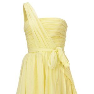 Kate Moss for Topshop One-Shoulder Chiffon Yellow Dress